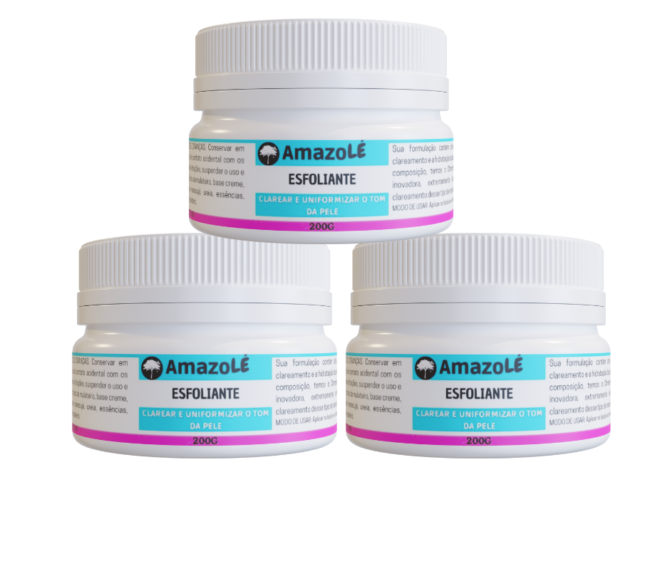 3 unidades do Esfoliante Clareador Amazole